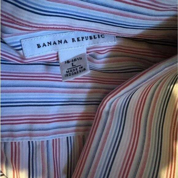 Banana Republic Striped Button Down Shirt Size Large - Picture 5 of 5